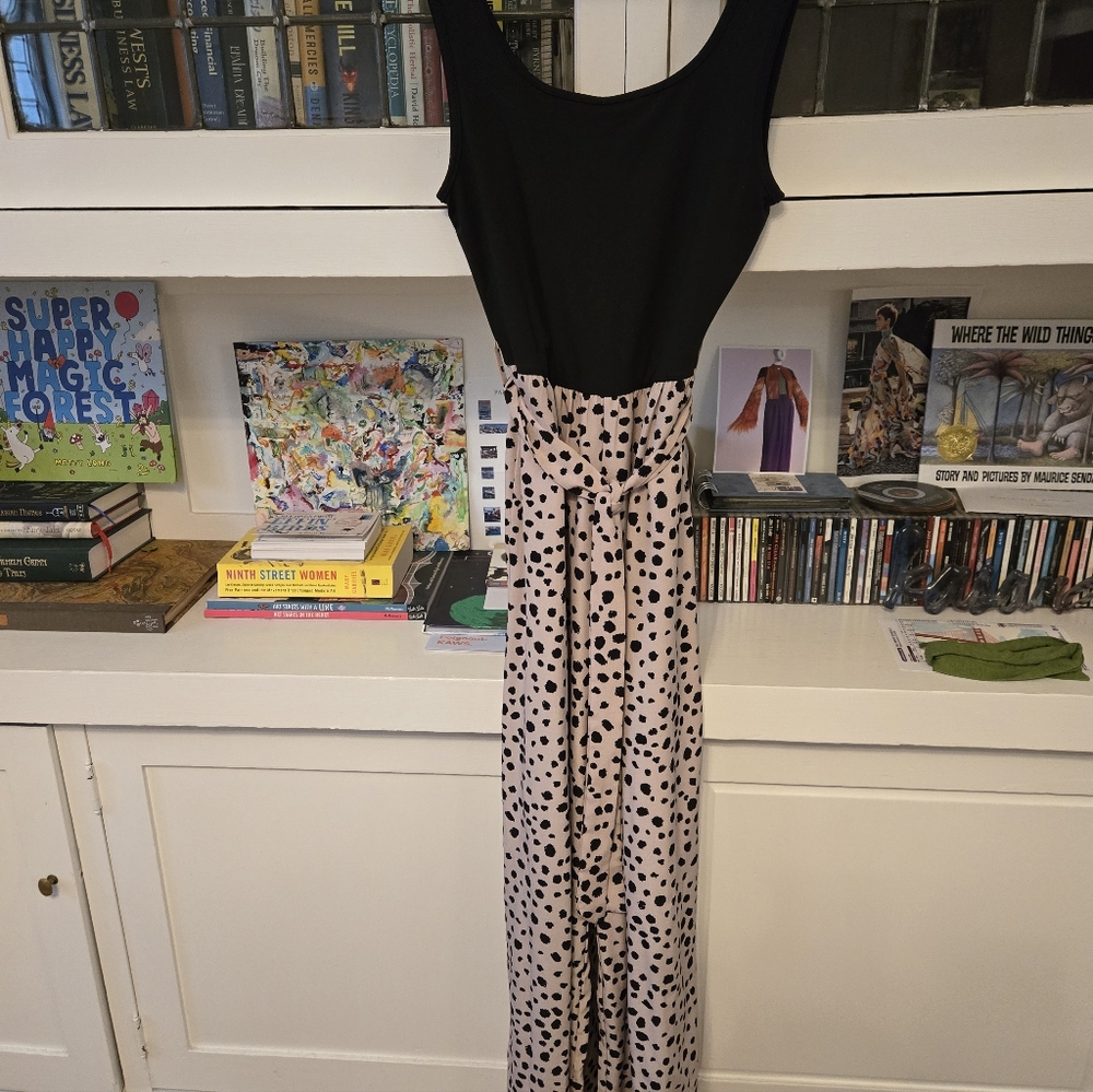 Black & Tan Polka Dot Palazzo Jumpsuit